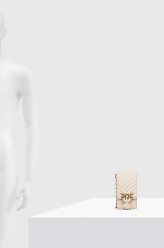 Kožená kabelka Pinko biela 102739.A0GK