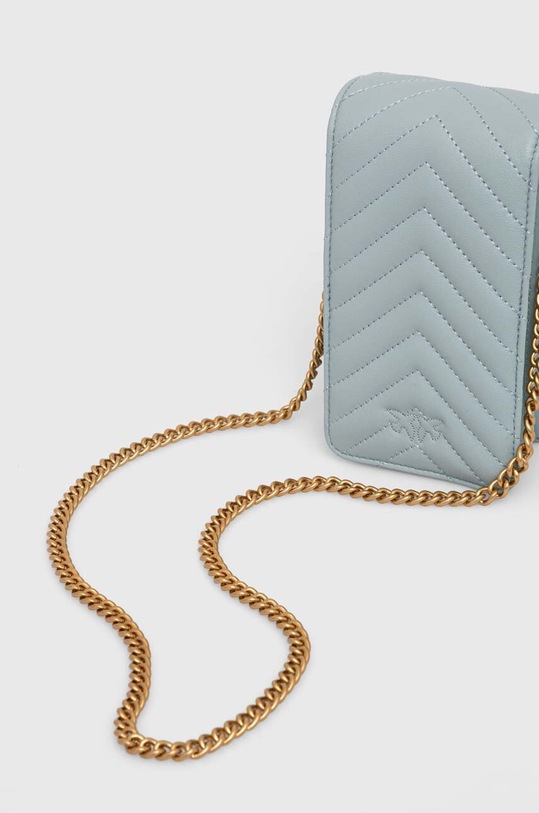 Accesorii Pinko poseta de piele 102739.A0GK albastru