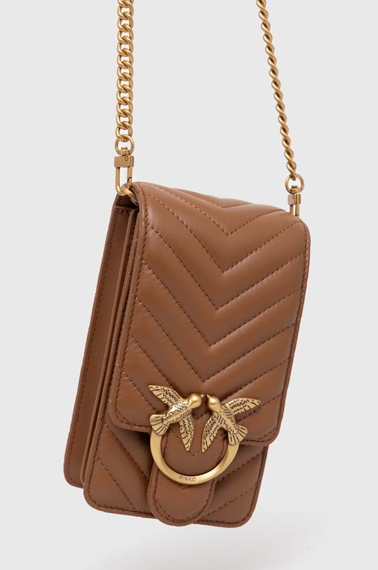 Кожаная сумочка Pinko коричневый 102739.A0GK