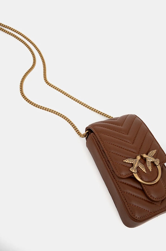 Kožená kabelka Pinko hnedá 102739.A0GK