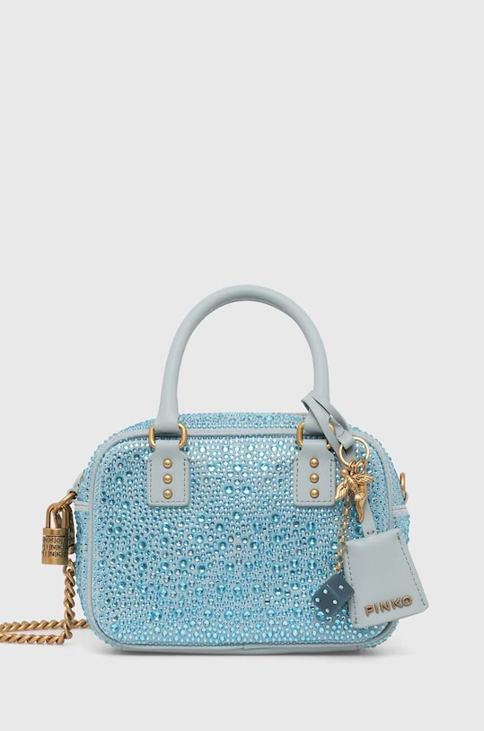 Pinko torebka zamszowa skóra zamszowa niebieski 102791.A1KO