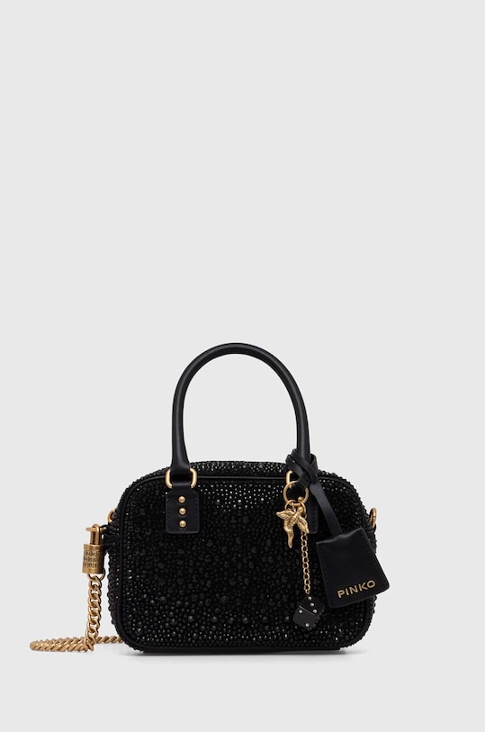 Pinko torebka zamszowa skóra zamszowa czarny 102791.A1KO
