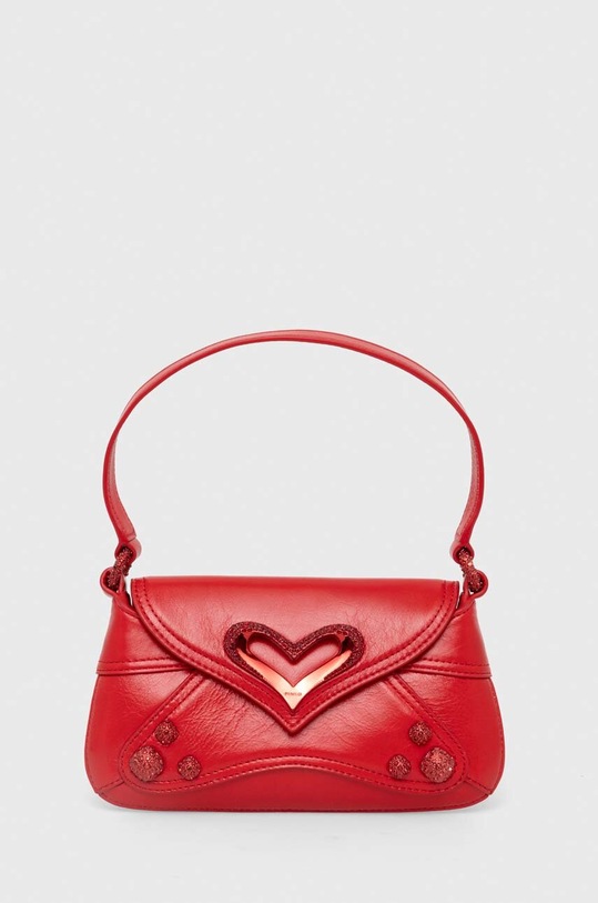 Pinko torebka skórzana nie mieści A4 czerwony 102830.A1RR