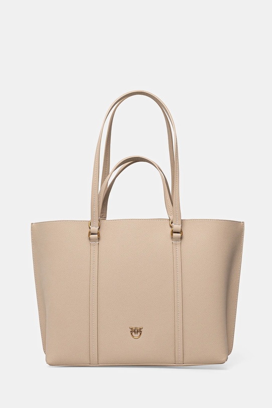 Шкіряна сумочка Pinko лицьова шкіра бежевий 102832.A1LF