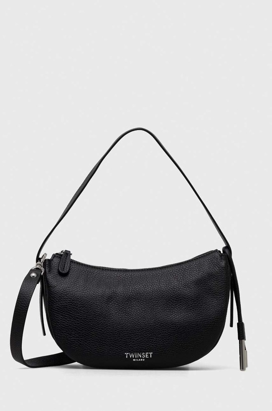 Twinset borsa a mano in pelle pelle fiore nero 241TB7055