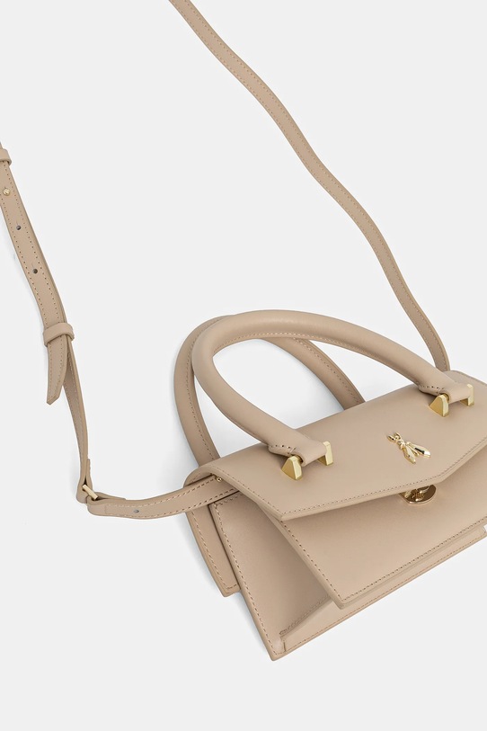 Kožená kabelka Patrizia Pepe béžová 8B0111.L061