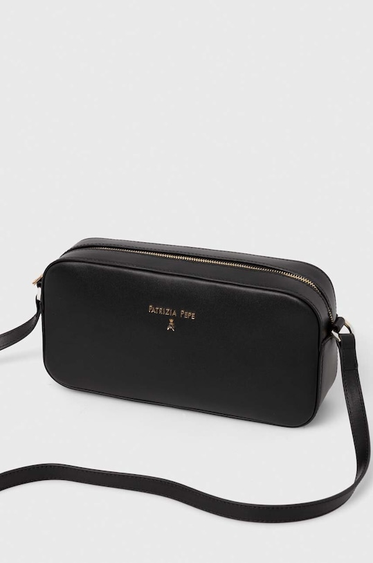 Kožená kabelka Patrizia Pepe přírodní kůže černá 8B0136.L061