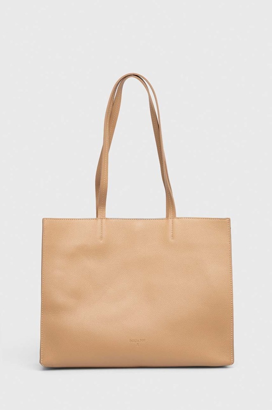 Kožená kabelka Patrizia Pepe usňová koža béžová 8B0172.L001