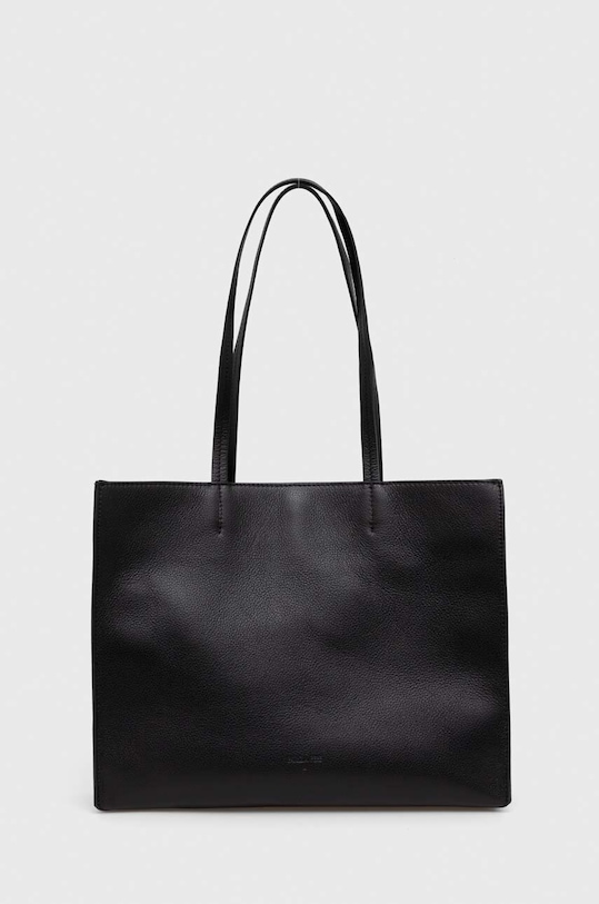 Шкіряна сумочка Patrizia Pepe лицьова шкіра чорний 8B0172.L001