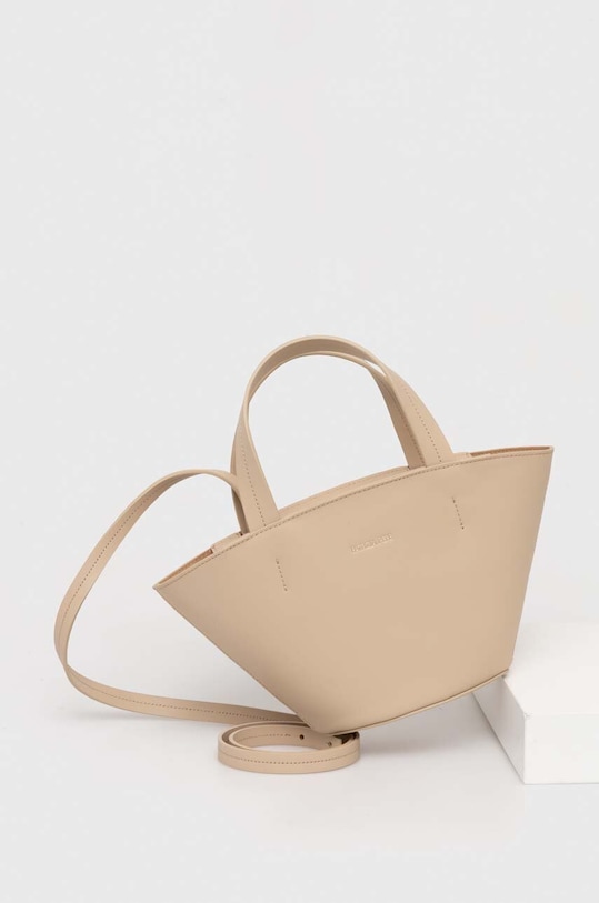 Patrizia Pepe torebka skórzana skóra licowa beżowy 8B0175.L095