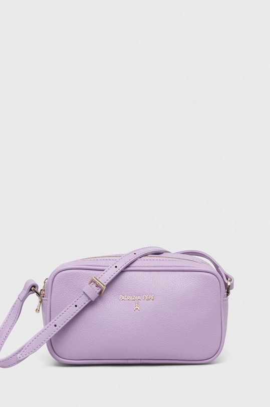 Δερμάτινη τσάντα Patrizia Pepe λείο δέρμα μωβ 8B0185.L001