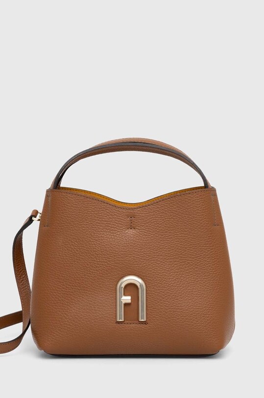 Δερμάτινη τσάντα Furla λείο δέρμα καφέ WB00780.HSF000.03B00
