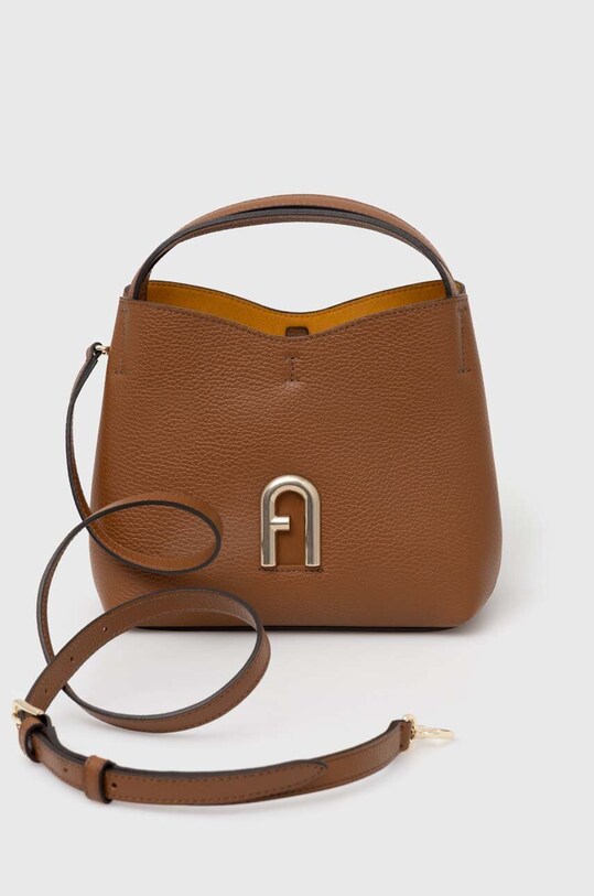 Δερμάτινη τσάντα Furla καφέ WB00780.HSF000.03B00