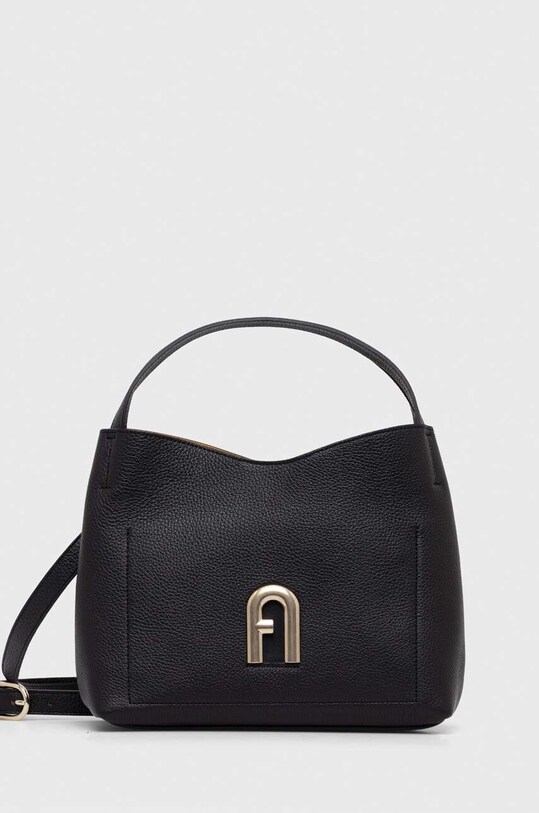 Кожена чанта Furla гладка кожа черен WB00507.HSF000.O6000