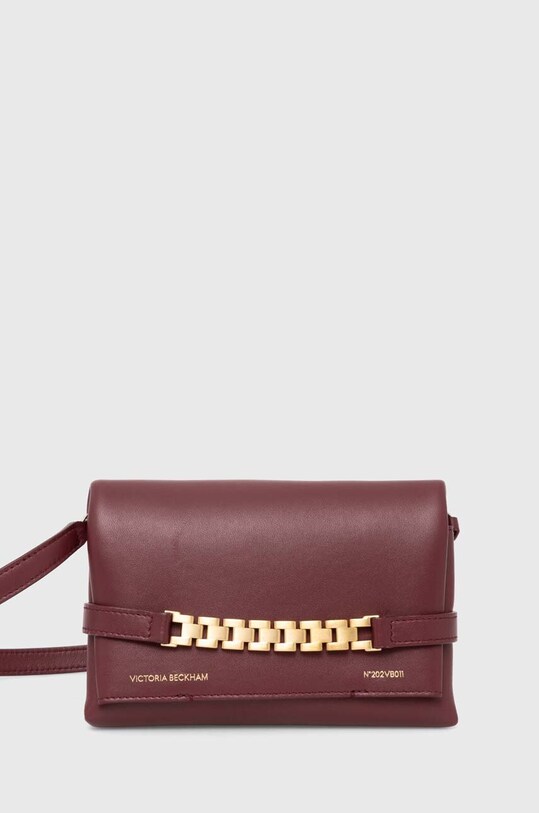 Шкіряна сумочка Victoria Beckham лицьова шкіра бордо B423AAC005135B