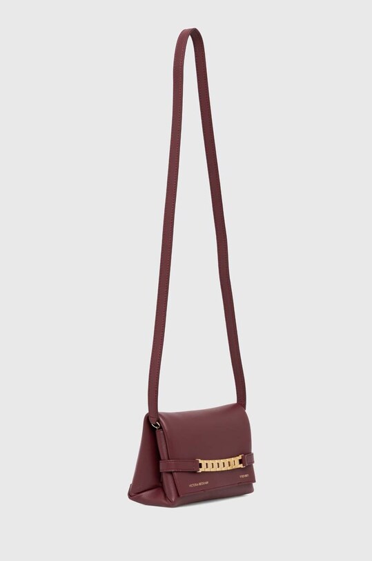 Шкіряна сумочка Victoria Beckham B423AAC005135B бордо SS24