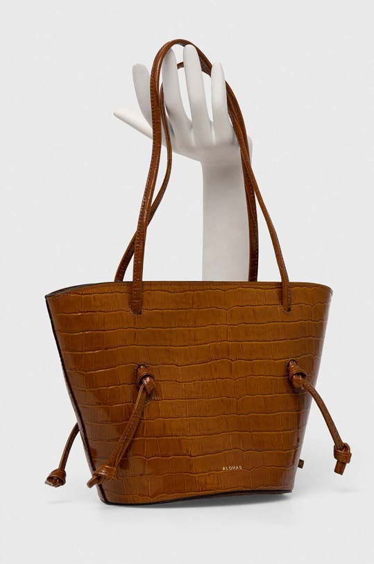 Δερμάτινη τσάντα Alohas H100038 καφέ SS24