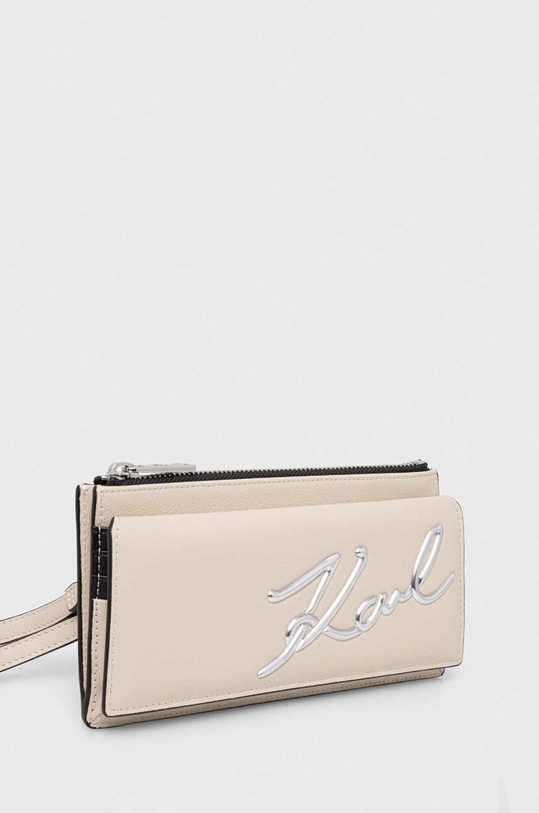 Karl Lagerfeld torebka skórzana 240W3203 beżowy SS24