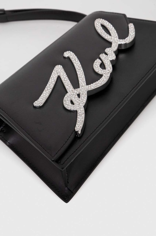 Δερμάτινη τσάντα Karl Lagerfeld μαύρο 240W3006