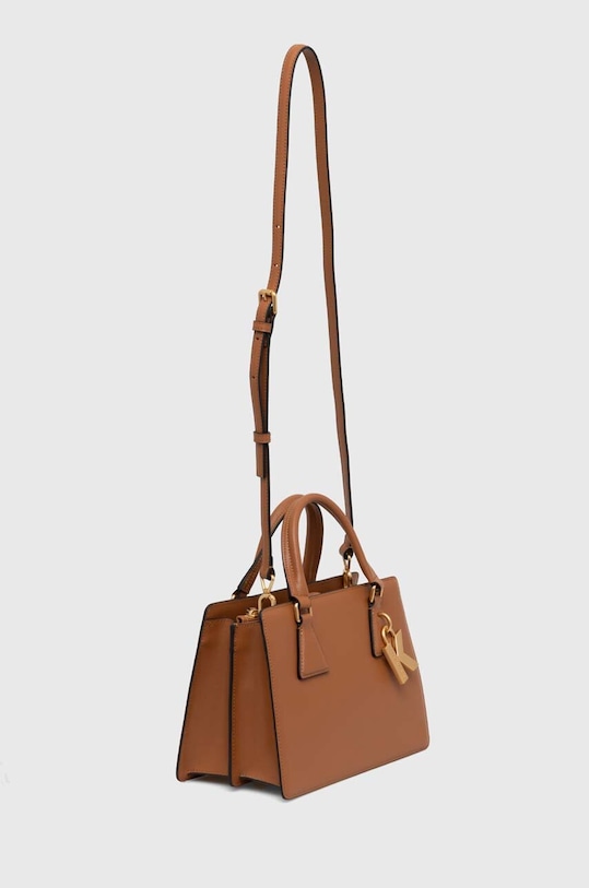 Kožená kabelka Karl Lagerfeld 240W3196 hnedá AW24