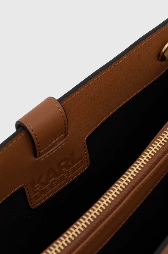 Kožená kabelka Karl Lagerfeld 240W3196 hnedá