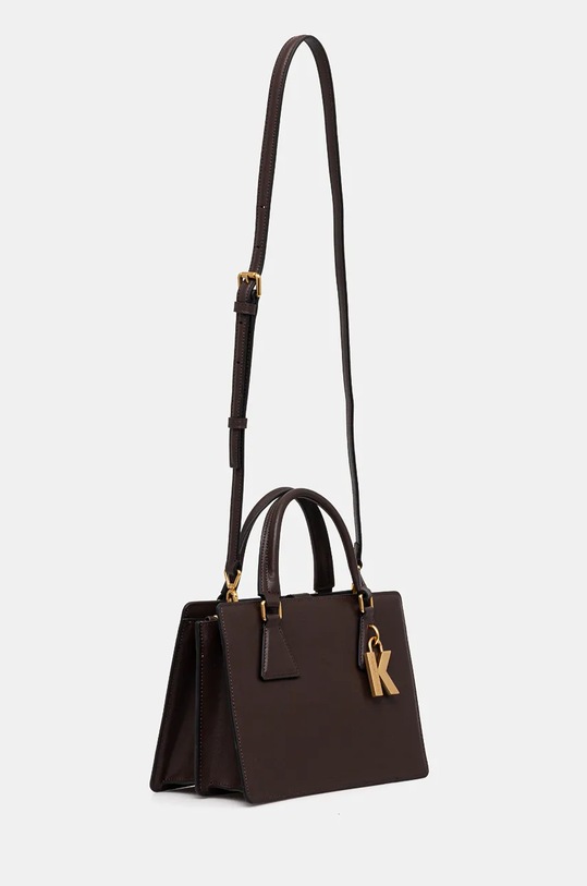Kožená kabelka Karl Lagerfeld 240W3196 hnedá AW24