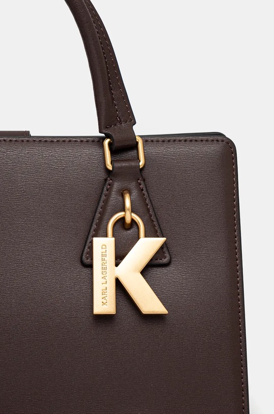 Doplnky Kožená kabelka Karl Lagerfeld 240W3196 hnedá