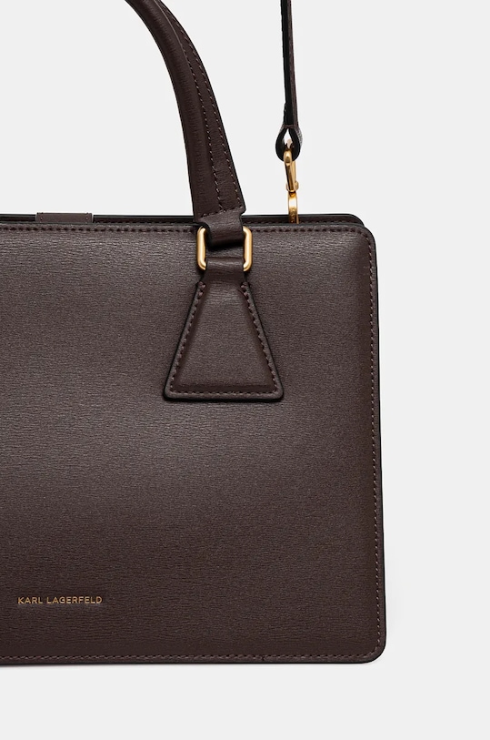 Kožená kabelka Karl Lagerfeld hnedá 240W3196