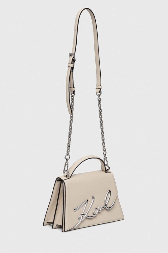 Kožená kabelka Karl Lagerfeld 240W3003 béžová AW24