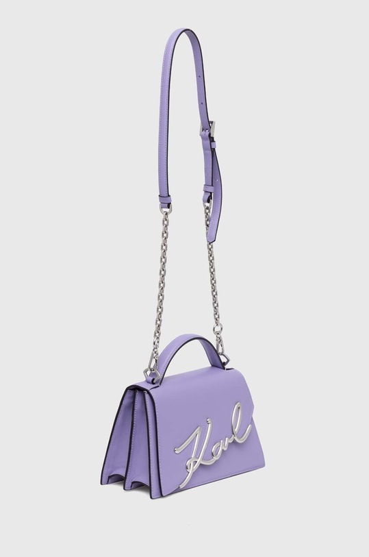 Kožená kabelka Karl Lagerfeld 240W3003 fialová AW24