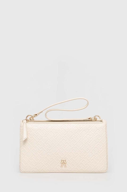 Τσάντα Tommy Hilfiger απομίμηση λείου δέρματος μπεζ AW0AW15975