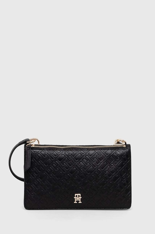 Τσάντα Tommy Hilfiger απομίμηση λείου δέρματος μαύρο AW0AW15975