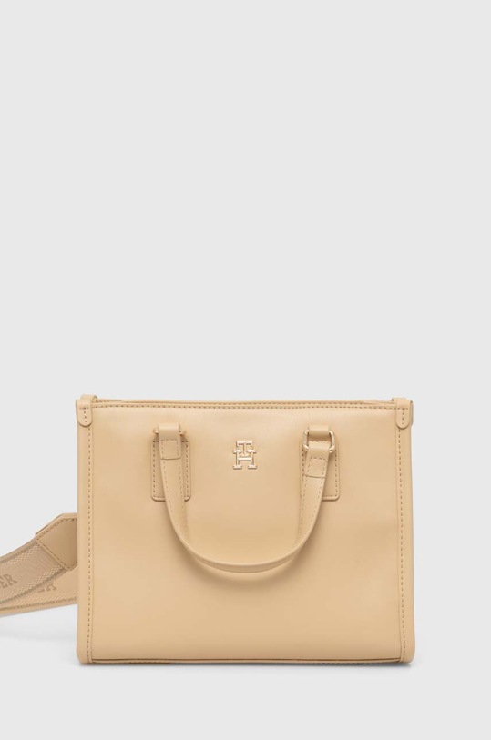 Τσάντα Tommy Hilfiger απομίμηση λείου δέρματος μπεζ AW0AW15977