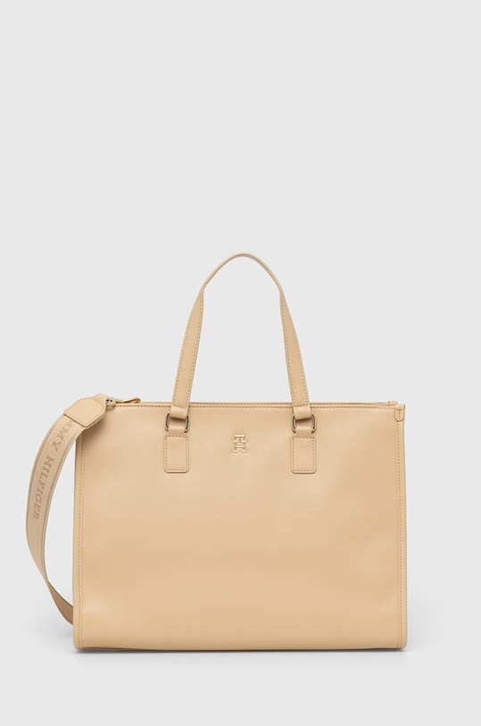 Kabelka Tommy Hilfiger hladký béžová AW0AW15978