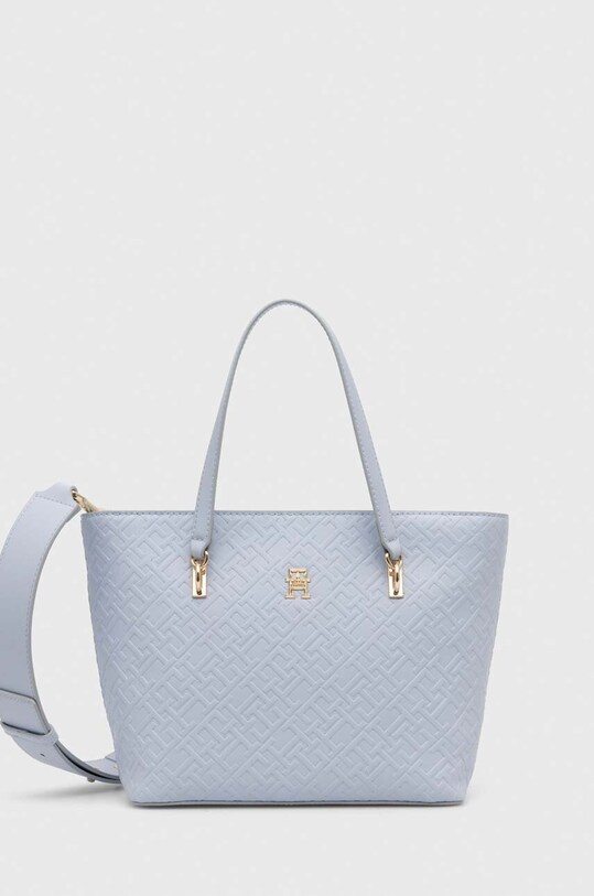 Kabelka Tommy Hilfiger hladký modrá AW0AW16002