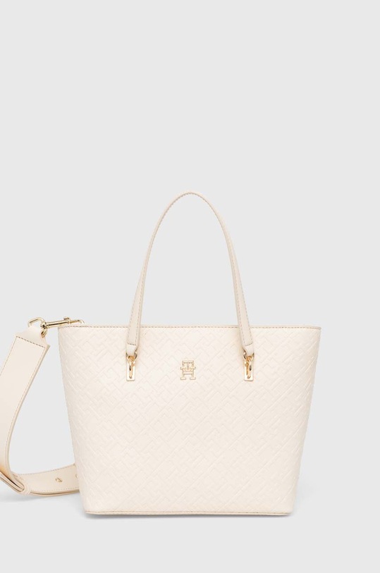 Τσάντα Tommy Hilfiger συνθετικό μπεζ AW0AW16002