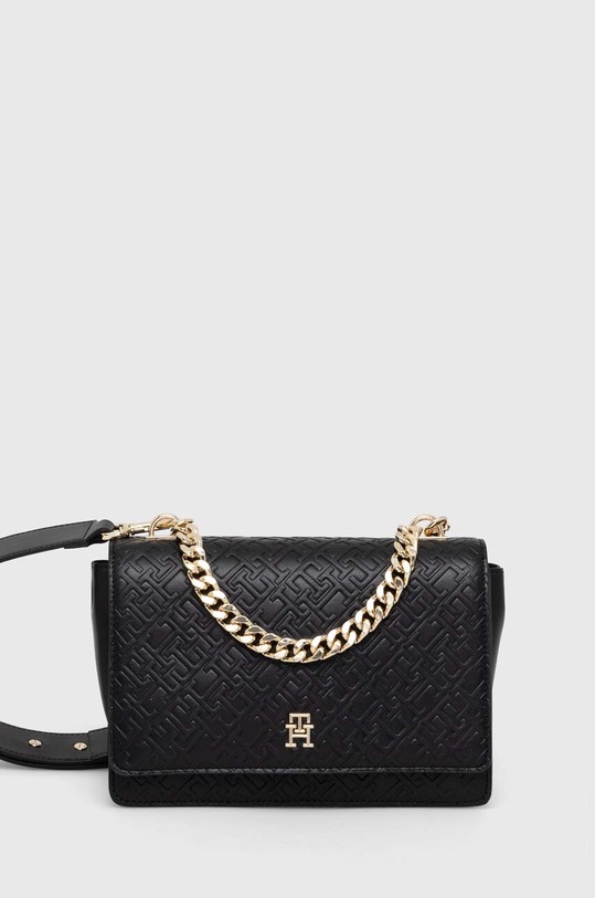 Kabelka Tommy Hilfiger imitácia kože čierna AW0AW16108