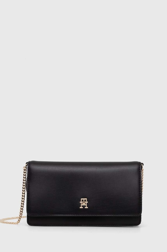 Τσάντα Tommy Hilfiger απομίμηση λείου δέρματος μαύρο AW0AW16109