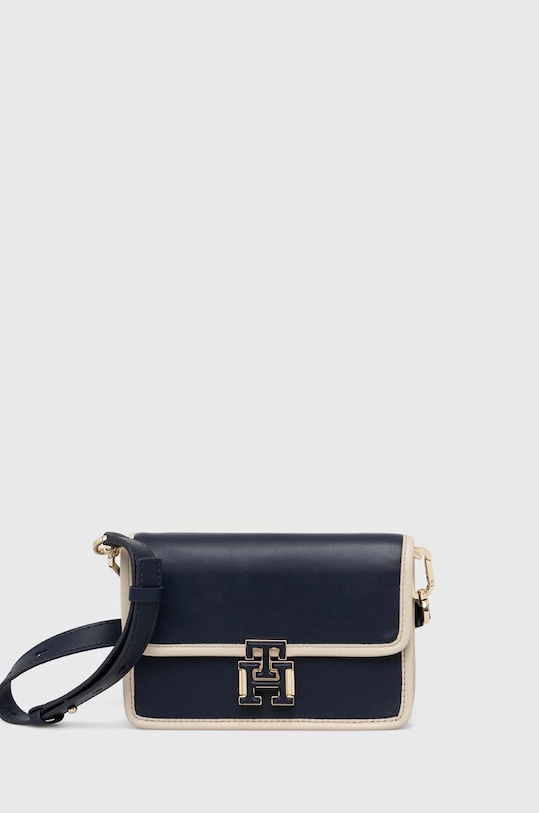 Tommy Hilfiger torebka skórzana nie mieści A4 granatowy AW0AW16202