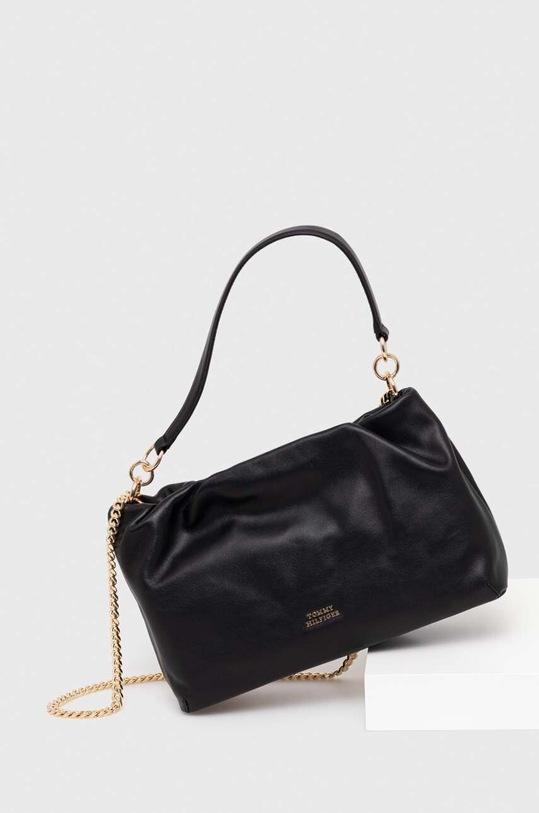 Tommy Hilfiger torebka skórzana skóra licowa czarny AW0AW16203
