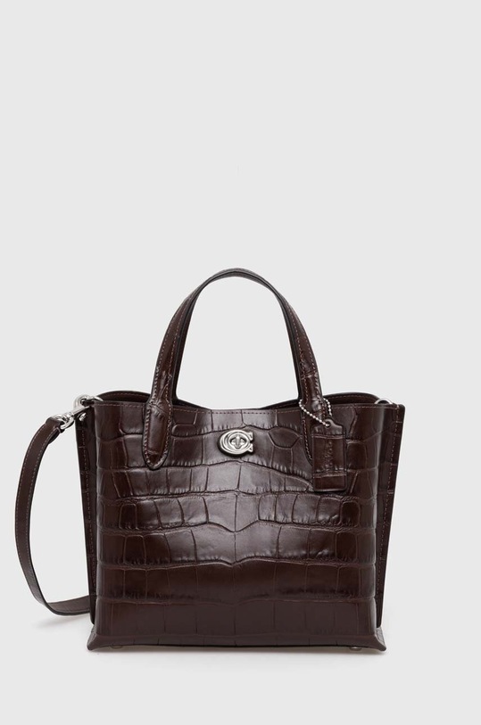 Coach torebka skórzana Willow skóra licowa brązowy C8632