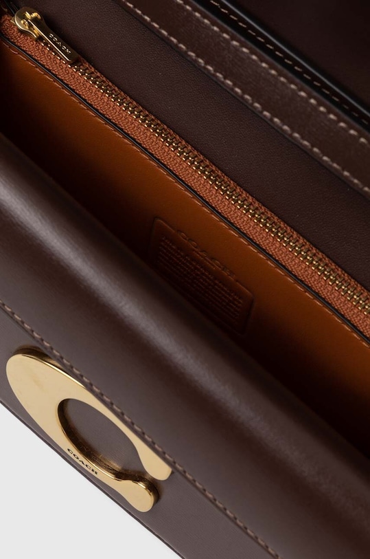 Coach torebka skórzana LUX IDOL CP120 brązowy