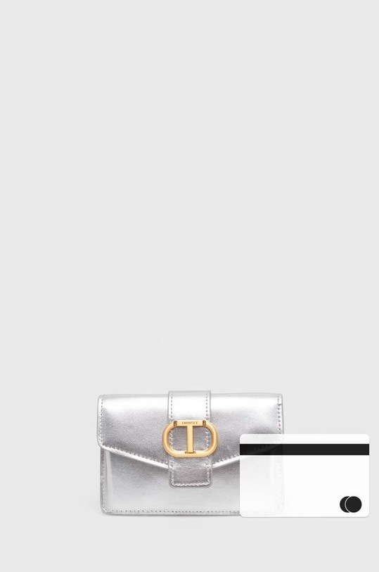 Twinset portfel skórzany 241TD8331 srebrny