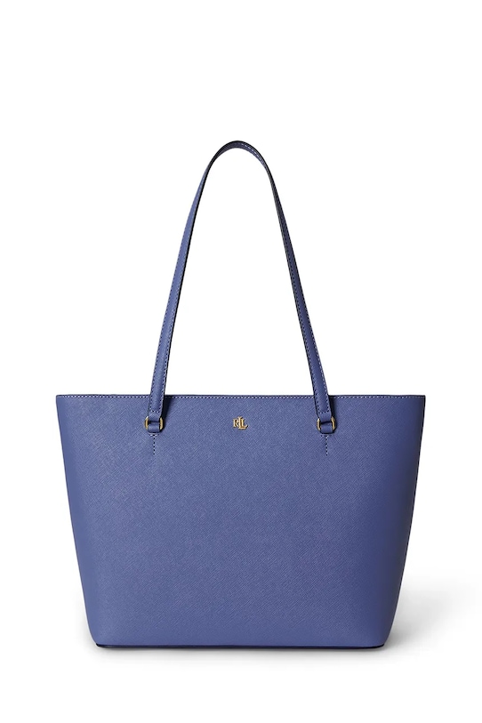 Lauren Ralph Lauren torebka shopper damska skórzana niebieski 431924351