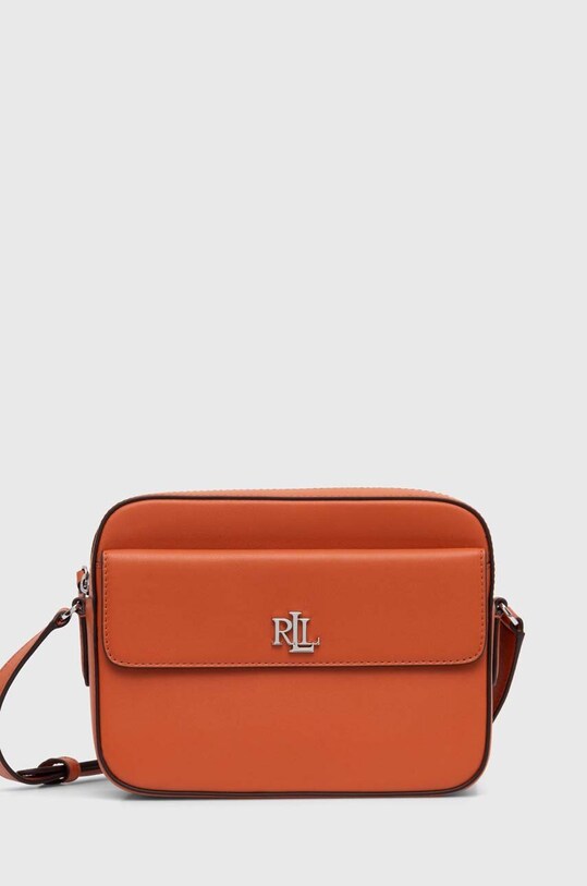 Lauren Ralph Lauren torebka skórzana skóra licowa pomarańczowy 431926645