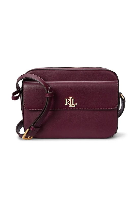 Lauren Ralph Lauren torebka skórzana skóra licowa czerwony 431926645