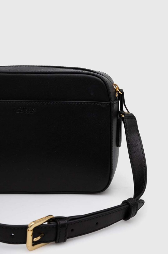 Δερμάτινη τσάντα Lauren Ralph Lauren μαύρο 431926645