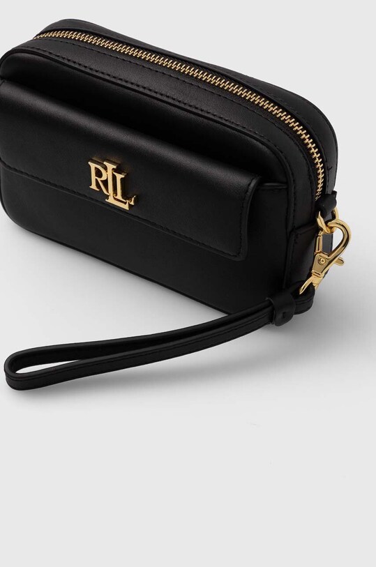 Шкіряна сумочка Lauren Ralph Lauren чорний 432934353