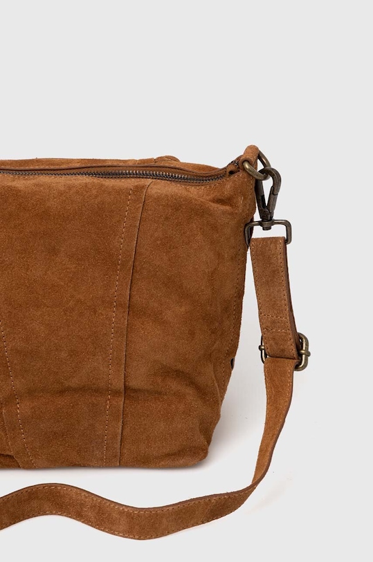 Accesorii Pepe Jeans geanta de mana din piele intoarsa KADE ANGIE PL031528 maro