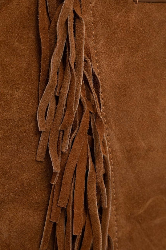 Pepe Jeans geanta de mana din piele intoarsa KADE ANGIE maro PL031528